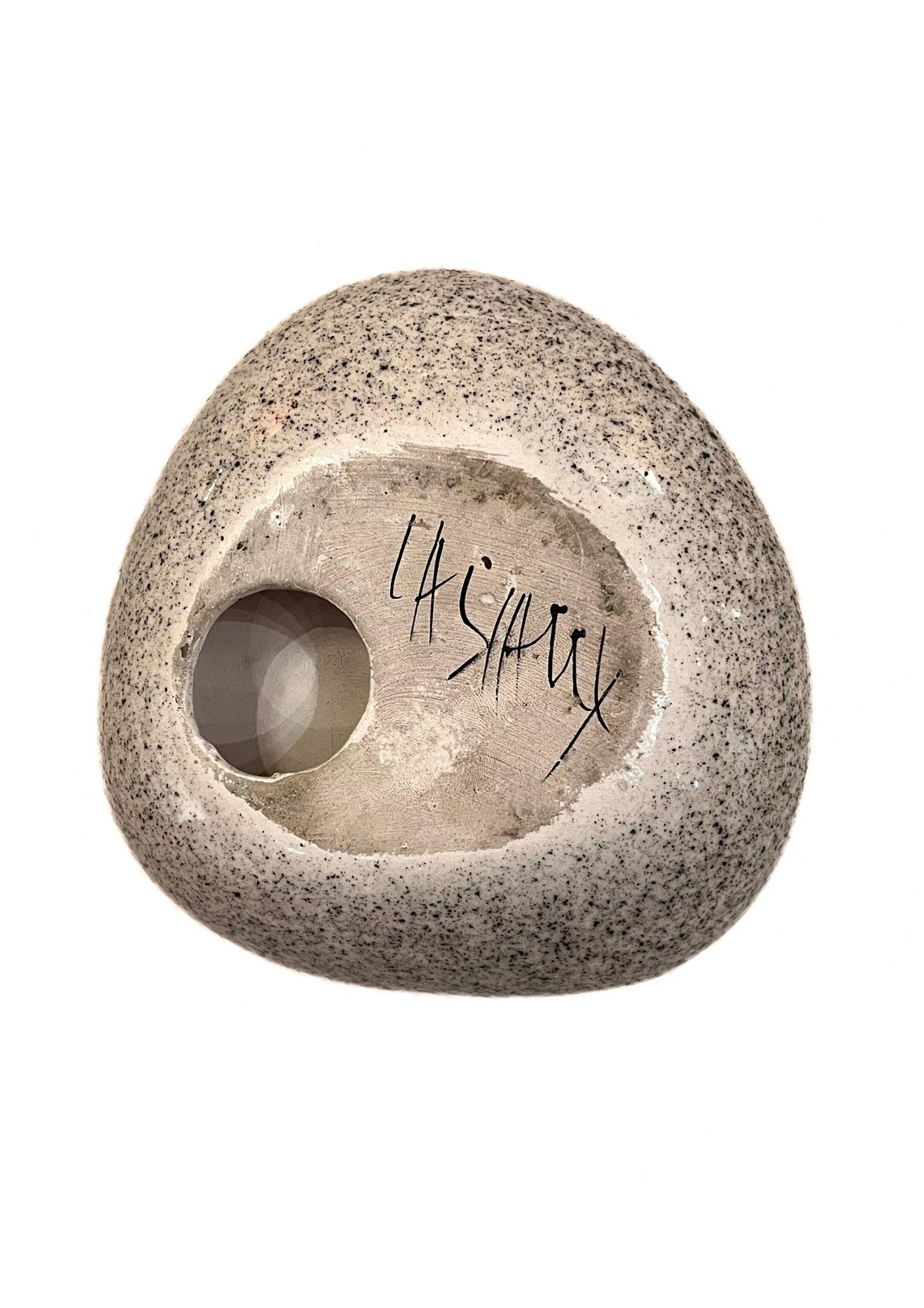 Late 20th Century Hand-painted ceramic ashtray by Édouard Cazaux, France 1970 For Sale