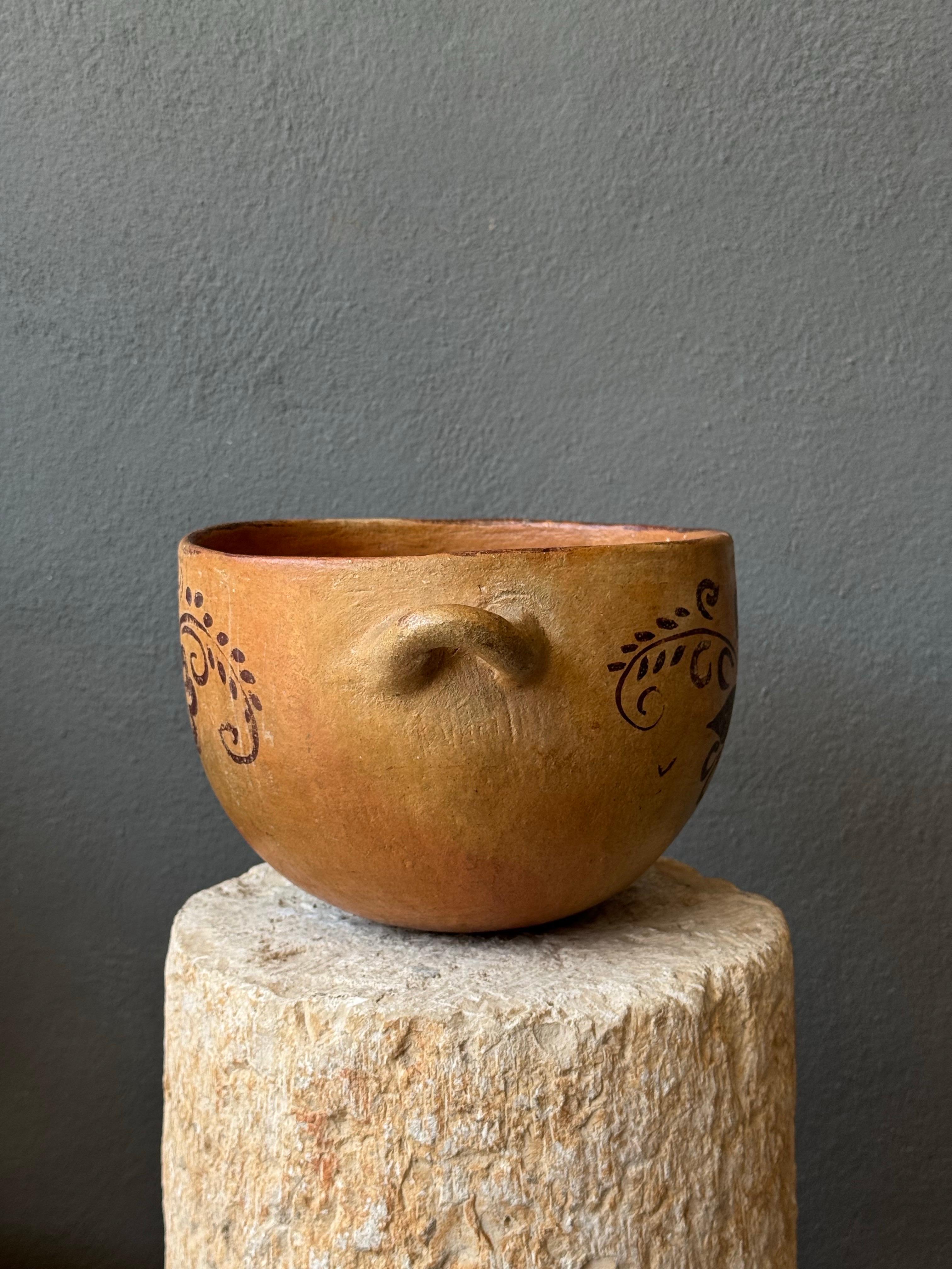Cuenco de cerámica pintado a mano de Guerrero, México, años 70 Cerámico en venta