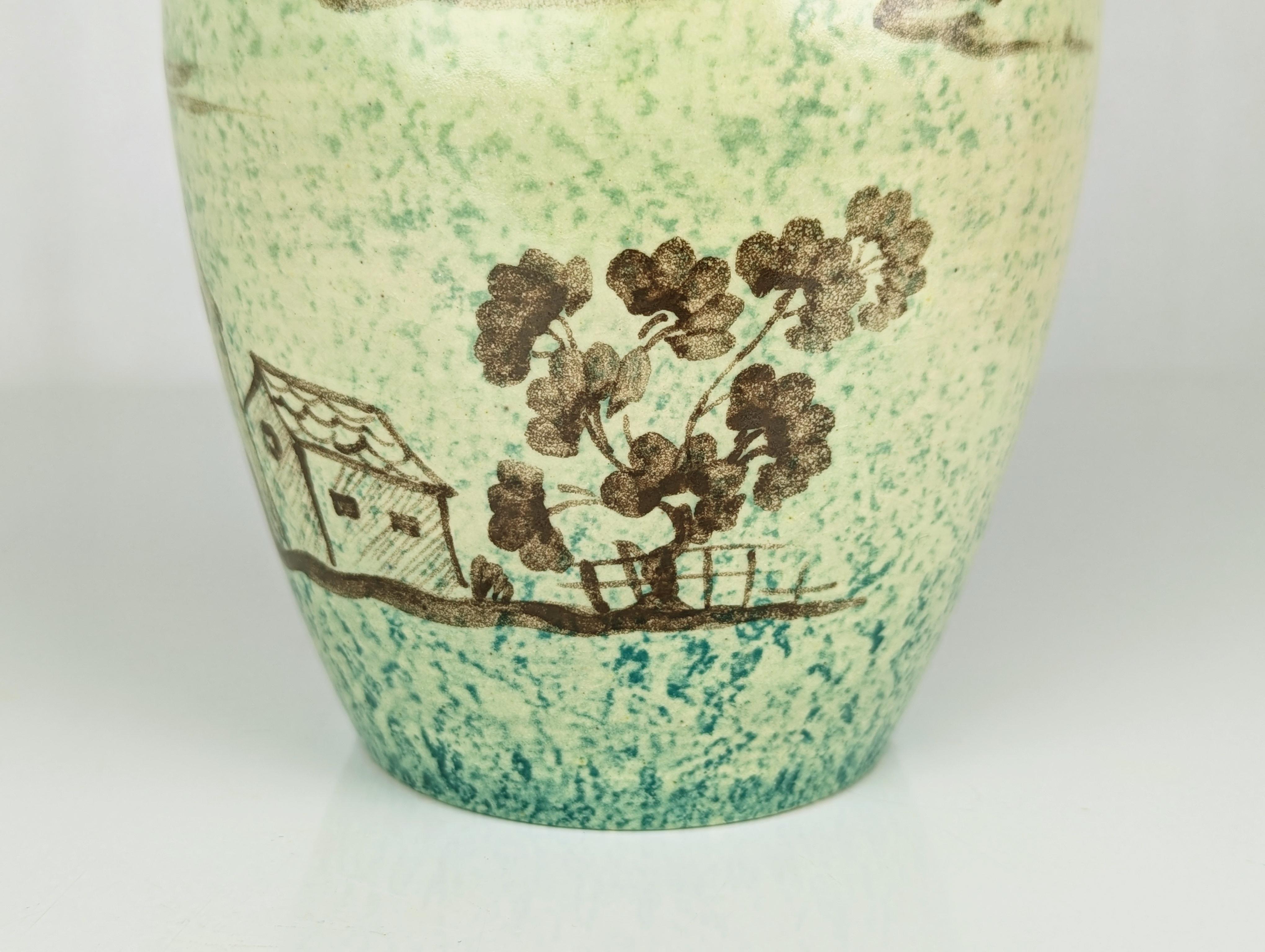 Scatola in ceramica dipinta a mano di Arte Casa Albisola, anni '40 In condizioni buone in vendita a Varese, Lombardia