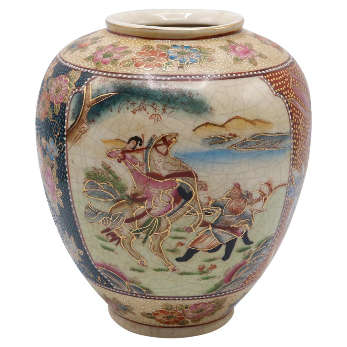 Hand Painted Ceramic Chinese Vase For Sale