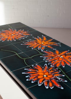 Table basse en céramique peinte à la main par Adri Belgique pour Belarti, années 1960