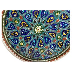 Plato Morisco Decorativo de Cerámica Pintado a Mano Años 50