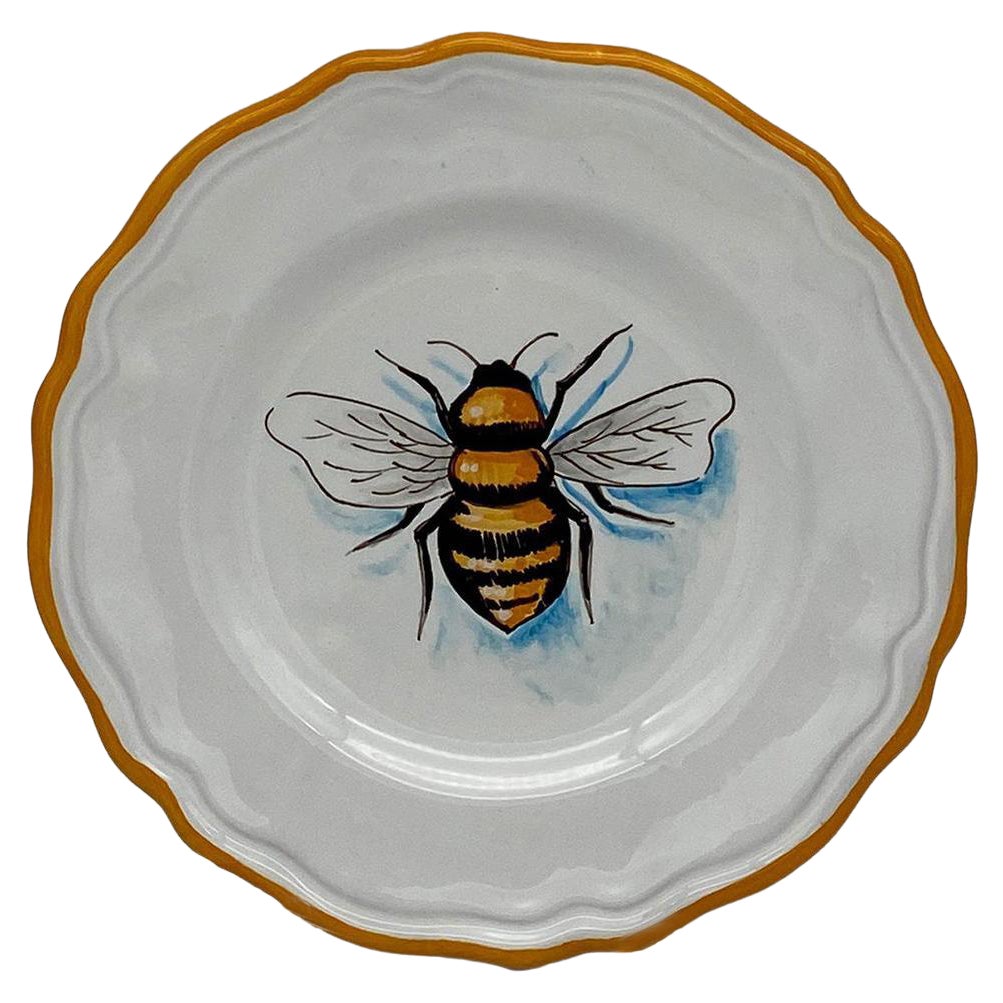 Assiette à dessert peinte à la main - Bumblebee, collection Insect