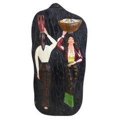 Figure en céramique peinte à la main, Italie, années 1970