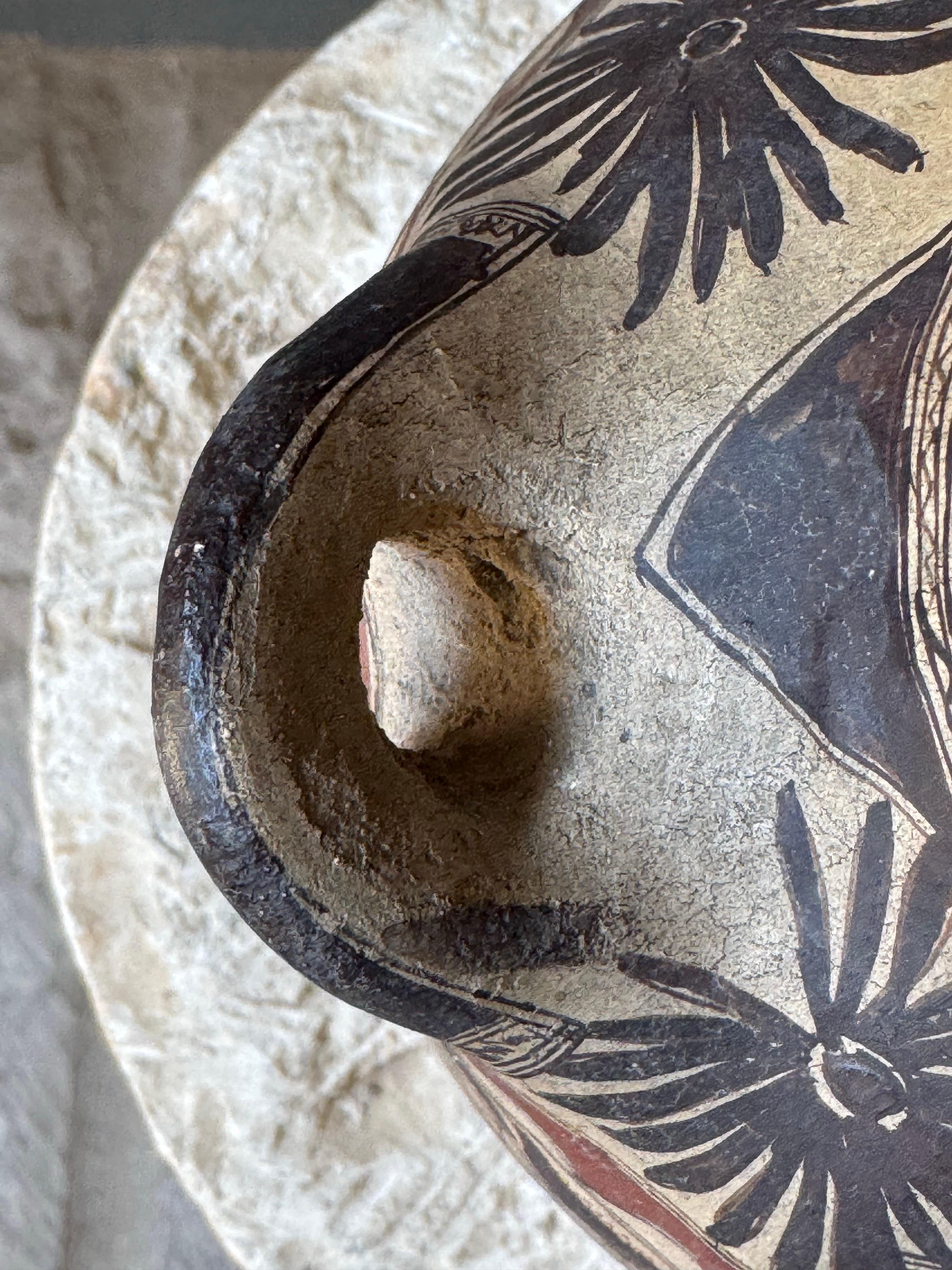 Hand Painted Ceramic Flower Pot From Mexico For Sale 4