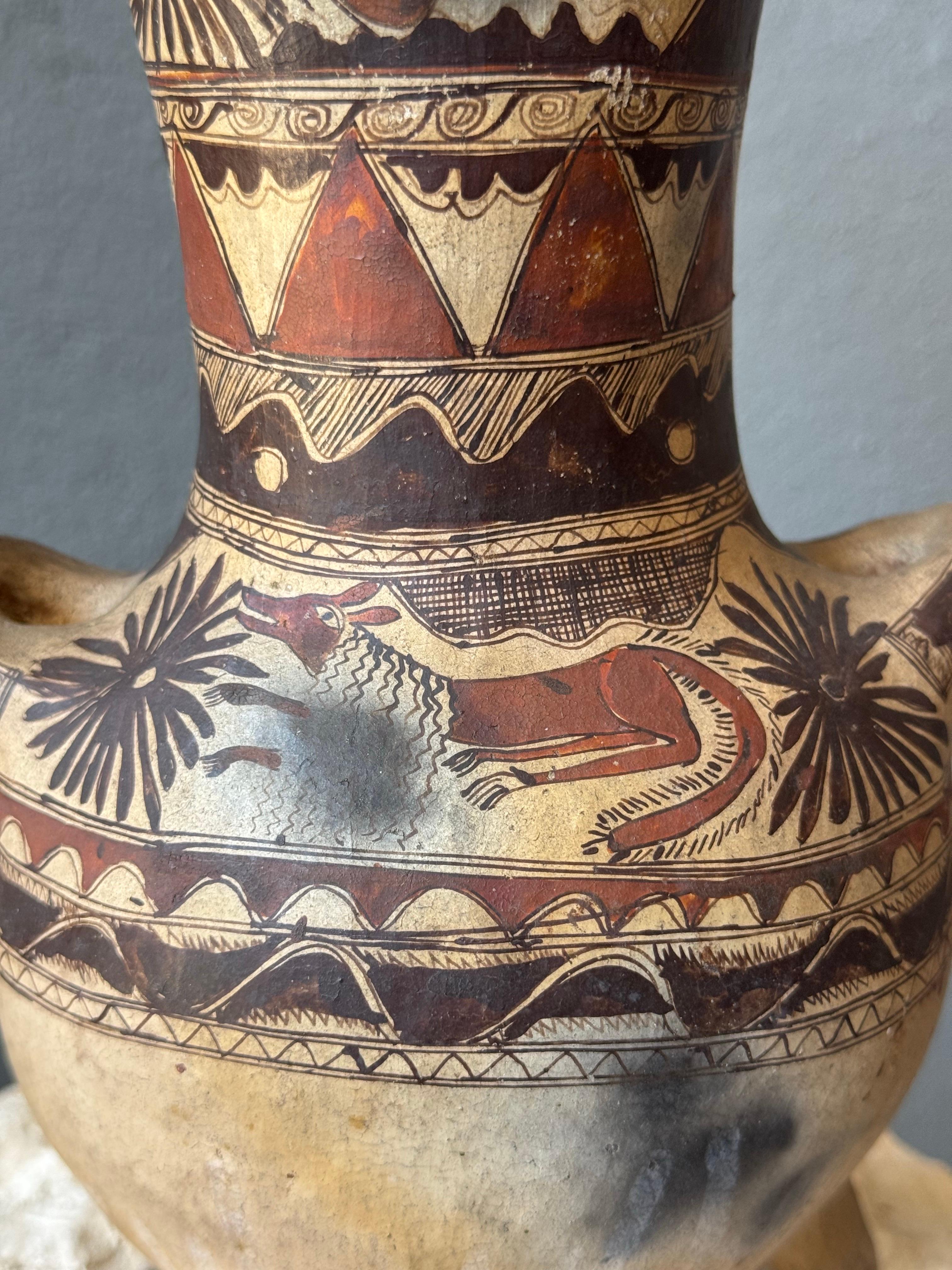 Hand Painted Ceramic Flower Pot From Mexico For Sale 2