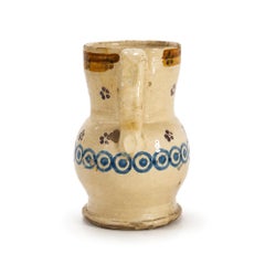 Hand-Painted Ceramic Jug with Floral Motifs, Southern Italy, 1880s
