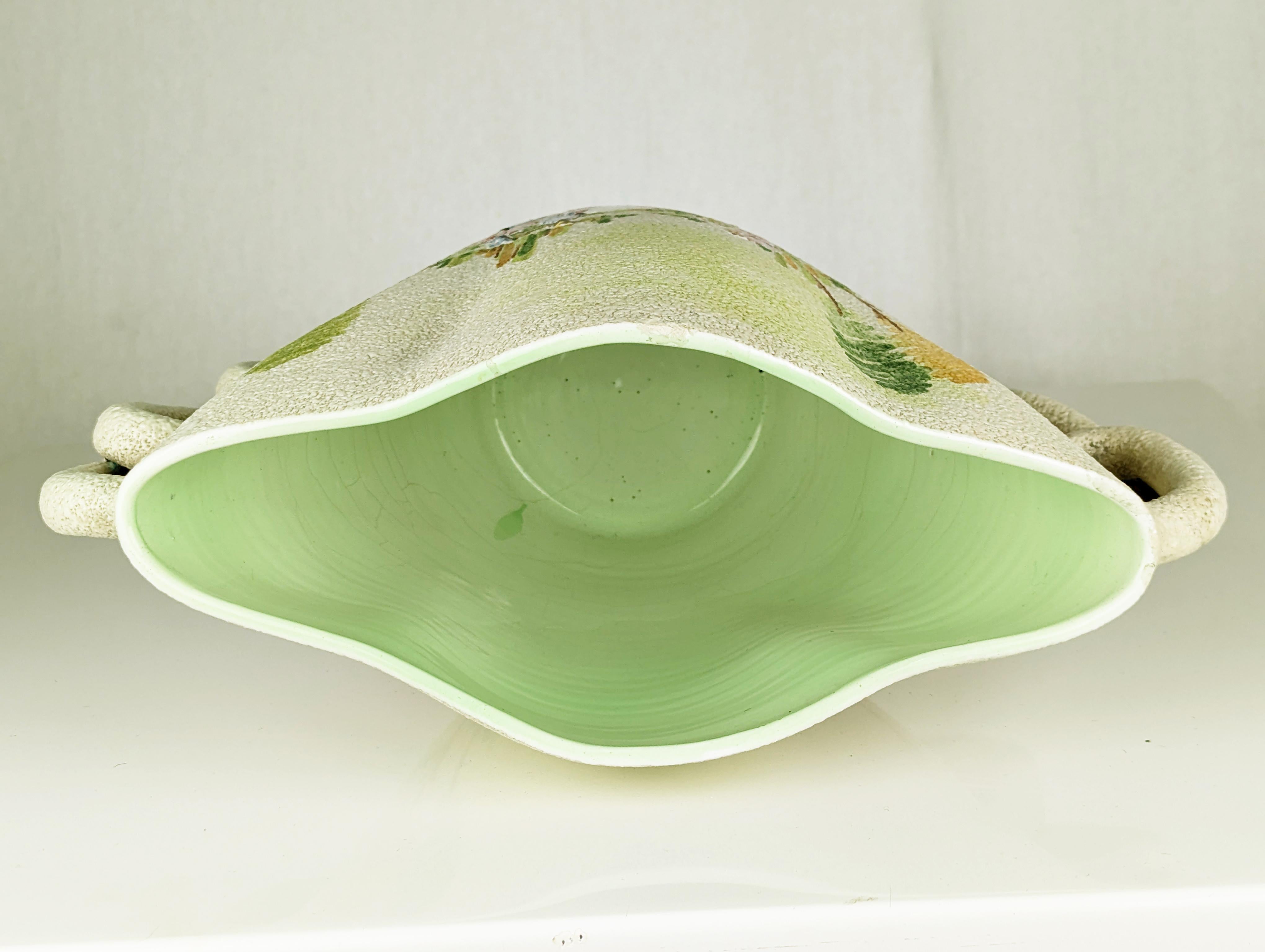 Mid-Century Modern Hand painted ceramic Mid Century vase by CE AS Albisola For Sale