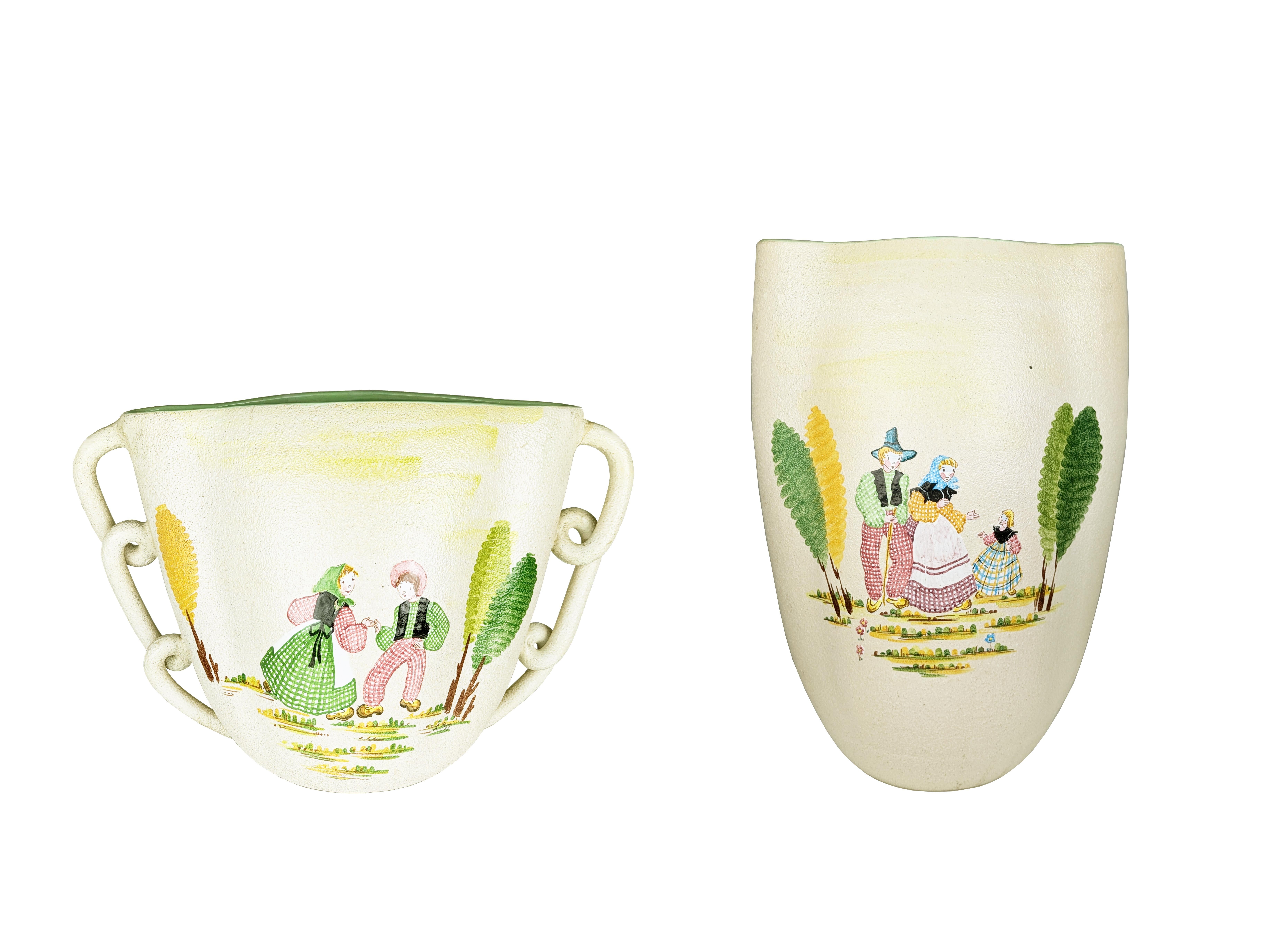 Vase/support à parapluie en céramique du milieu du siècle peint à la main par CE AS Albisola en vente 8