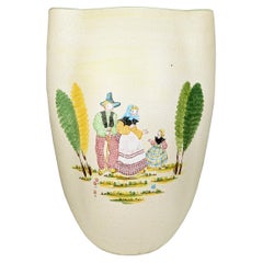 Hand painted ceramic Mid Century vase/umbrella stand by CE AS Albisola