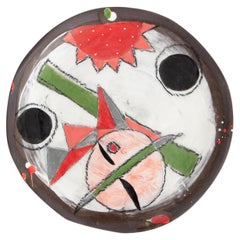 Assiette en céramique peinte à la main Momotaro Édition unique