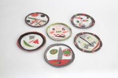 Hand Painted Ceramic Plate Planets of Face Unique Edition
