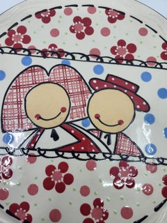 Hand-Painted Ceramic Platter by Poterie Beck, Alsace