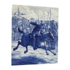 Handbemalte Keramik-Sporttafel Lucien Besche für Copeland Spode