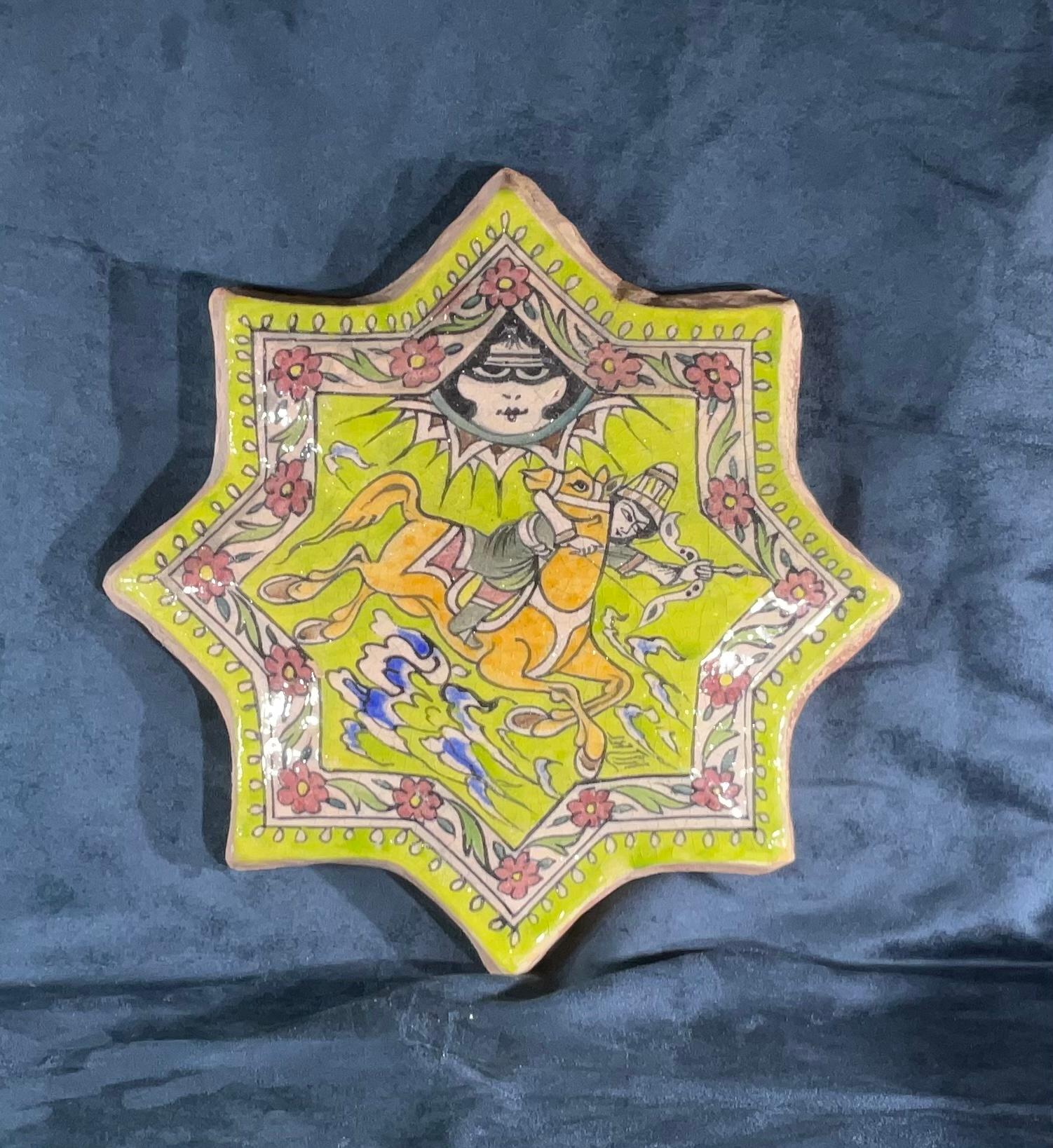 20th Century Hand Painted Ceramic Star Wall Hanging For Sale