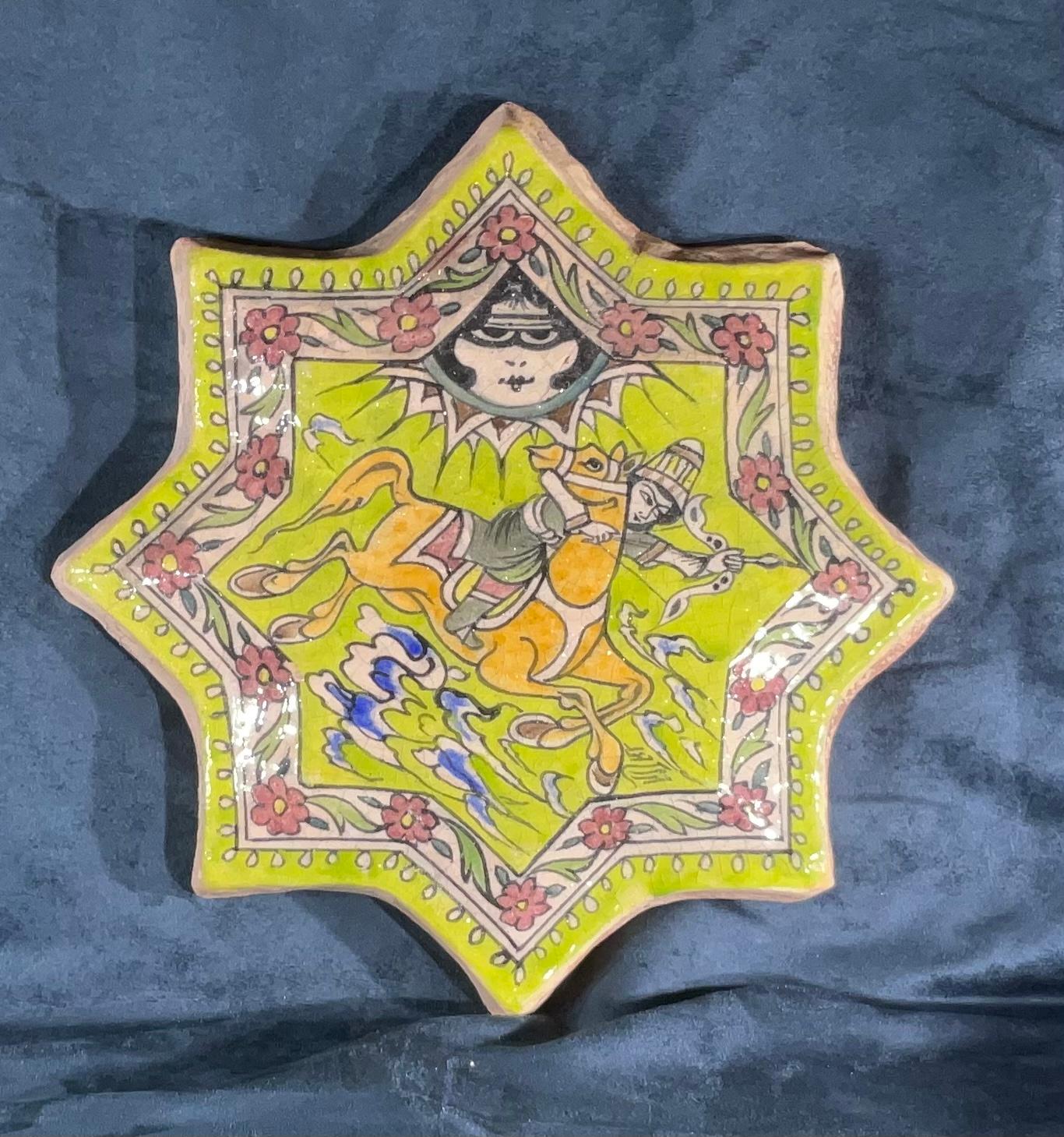 Hand Painted Ceramic Star Wall Hanging For Sale 1