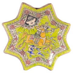 Suspension murale étoile en céramique peinte à la main