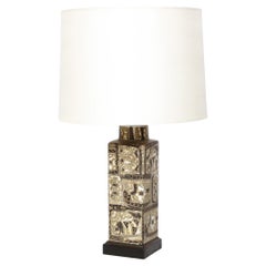 Retro Hand Painted Ceramic Table Lamp with Oceanic Motifs by Royal Copenhagen