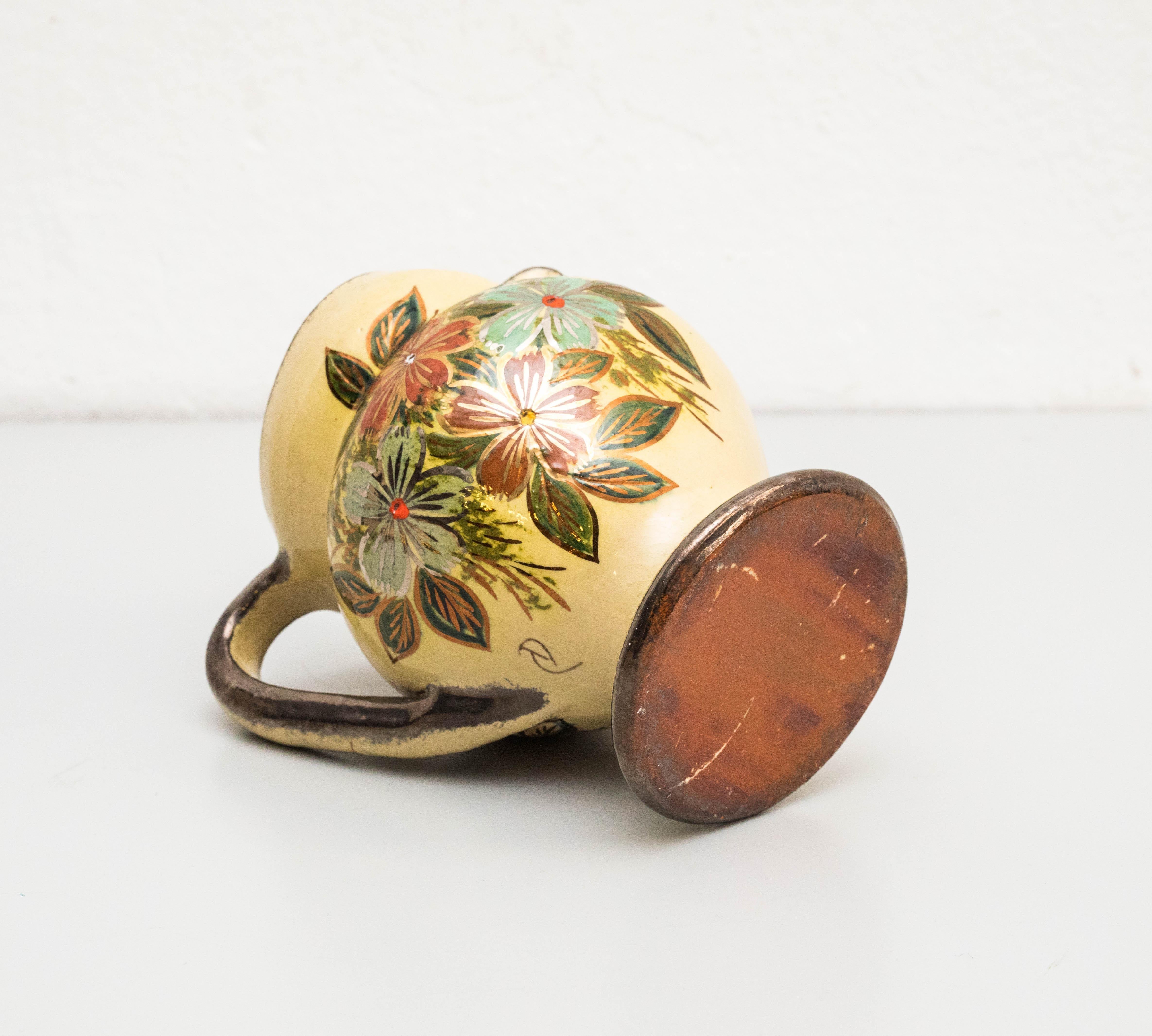 Mid-Century moderno Vaso in ceramica dipinto a mano dall'artista catalano Diaz Costa - Spagna, Circa 1960 in vendita