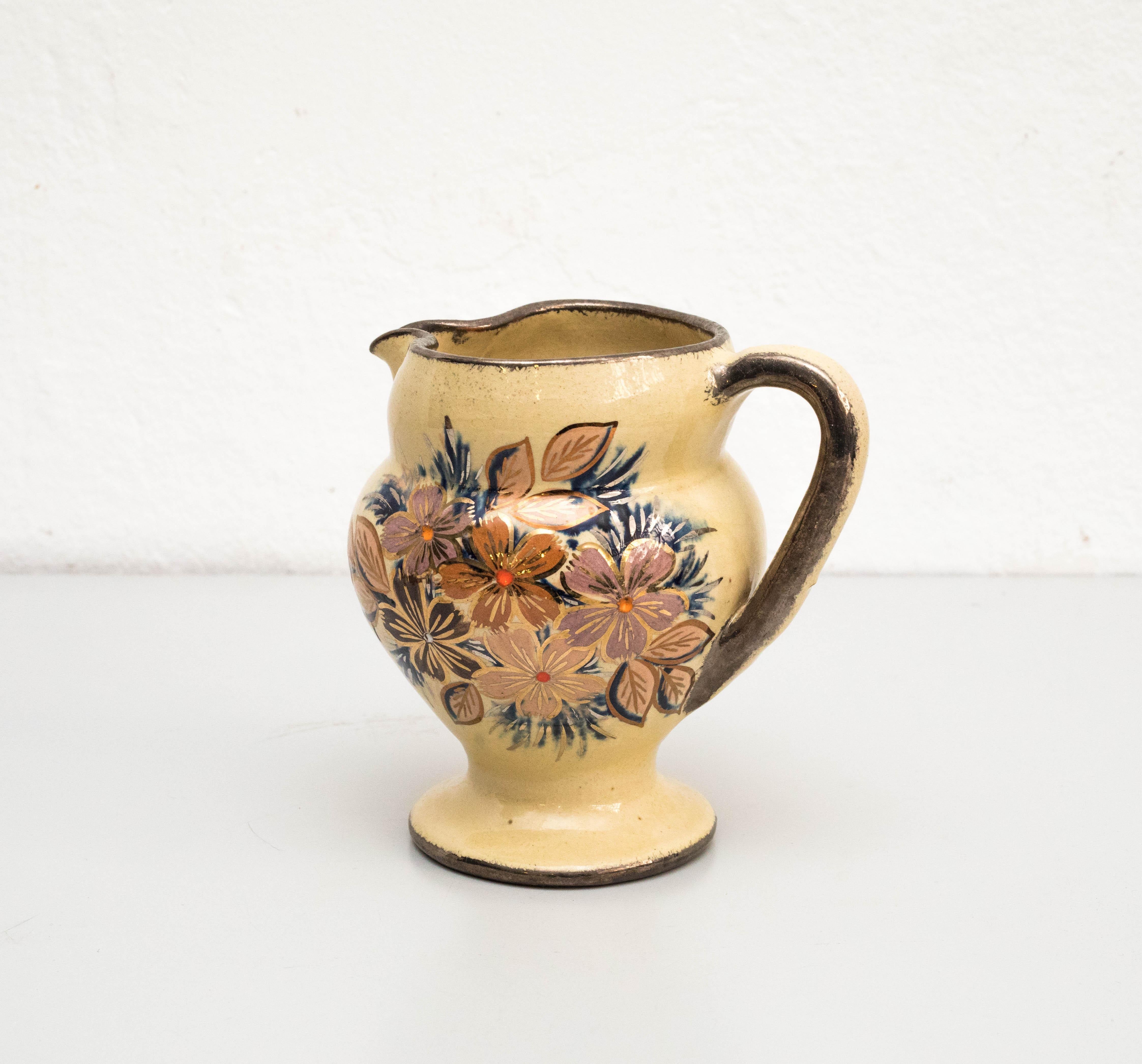 Vaso in ceramica dipinto a mano dall'artista catalano Diaz Costa - Spagna, Circa 1960 In condizioni buone in vendita a Barcelona, ES