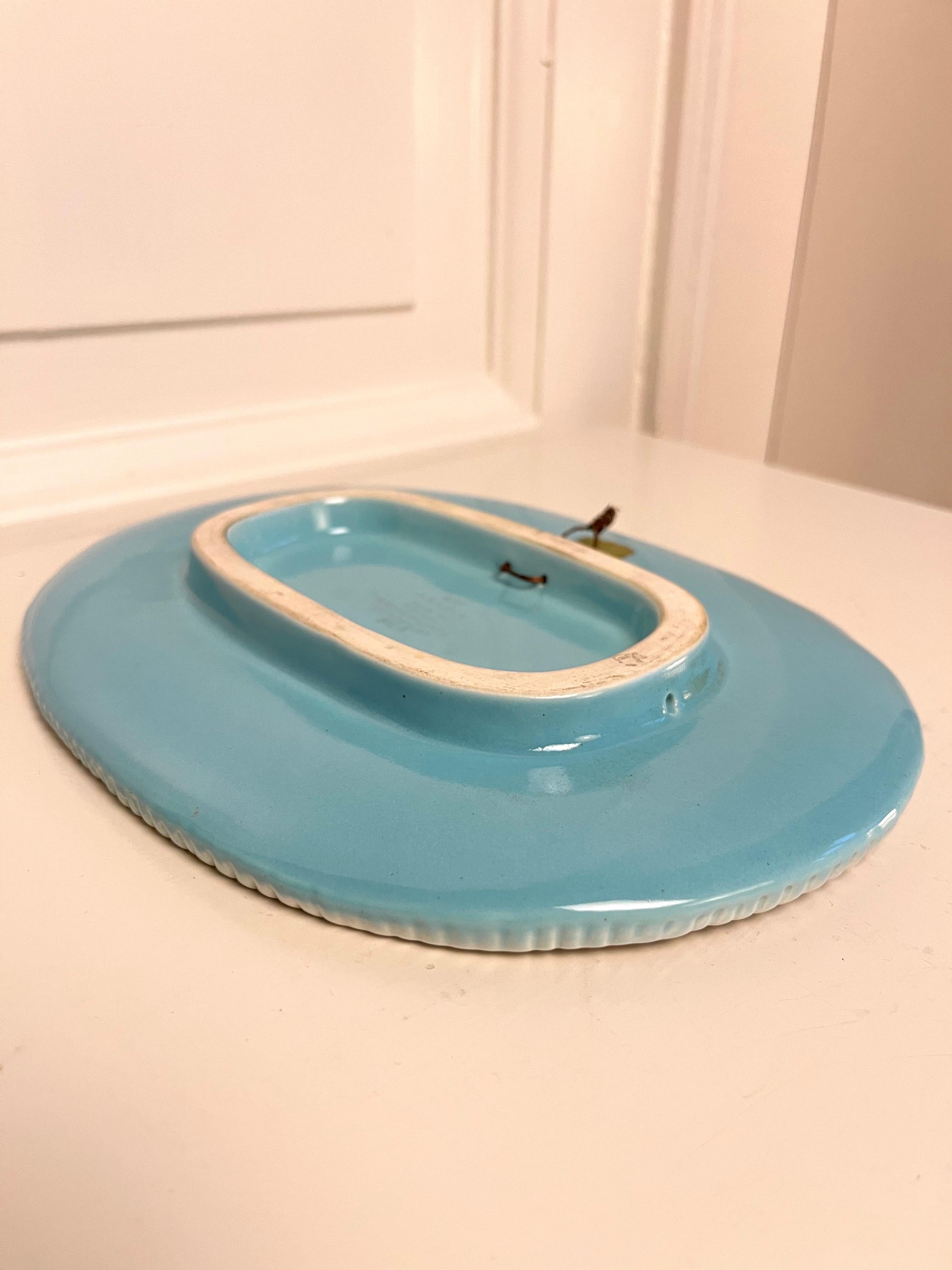 Hand-Painted Ceramic Wall Plaque by Hilkka-Liisa Ahola for Arabia Finland, 1950s For Sale 8