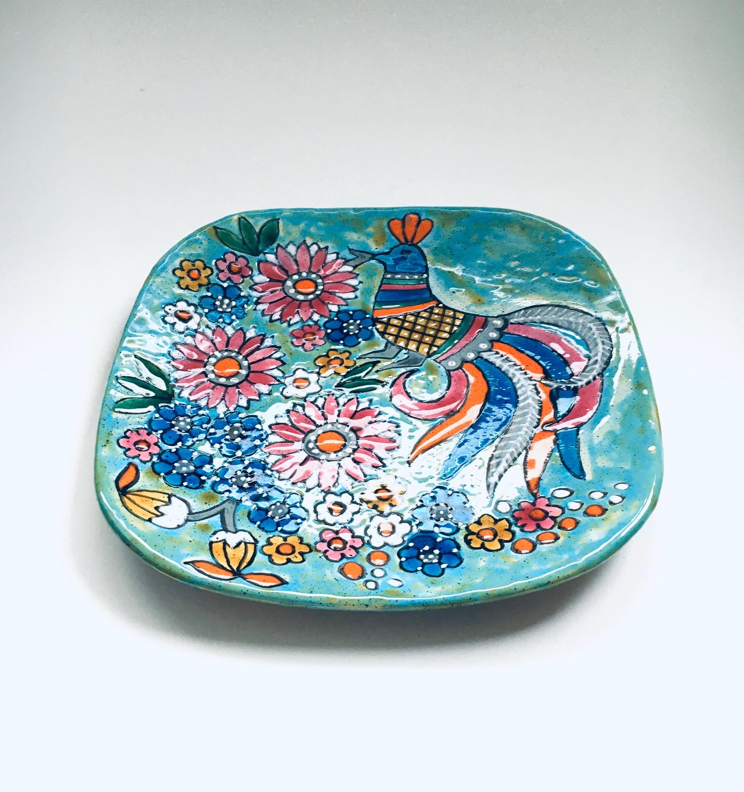 Other Hand-Painted Charger Dish by Marjatta Taburet Quimper France 1960's For Sale