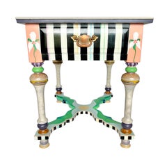 Cheeseburgers in Paradise Accent Table in the Style of MacKenzie-Childs