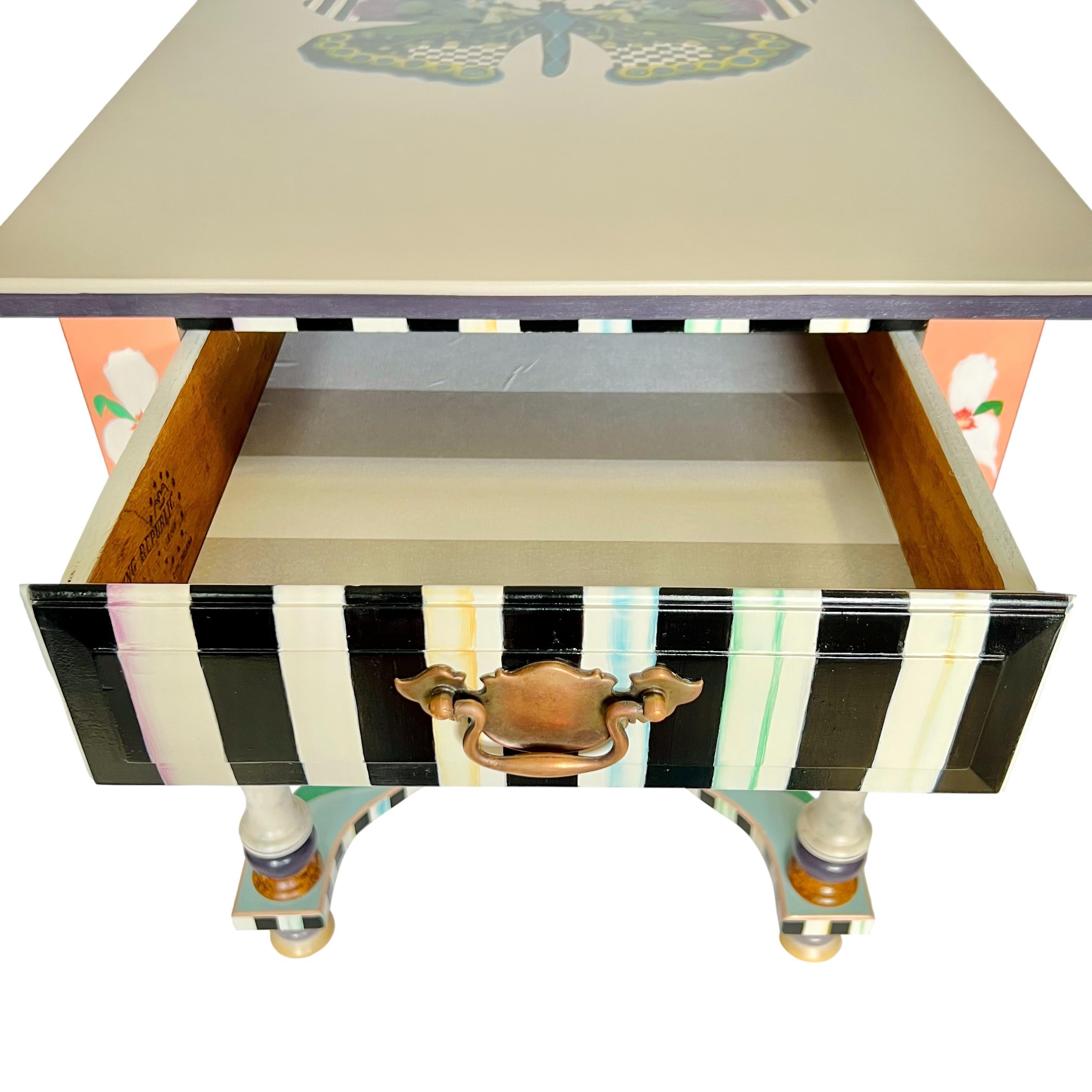 Cheeseburgers in Paradise Accent Table in the Style of MacKenzie-Childs 1