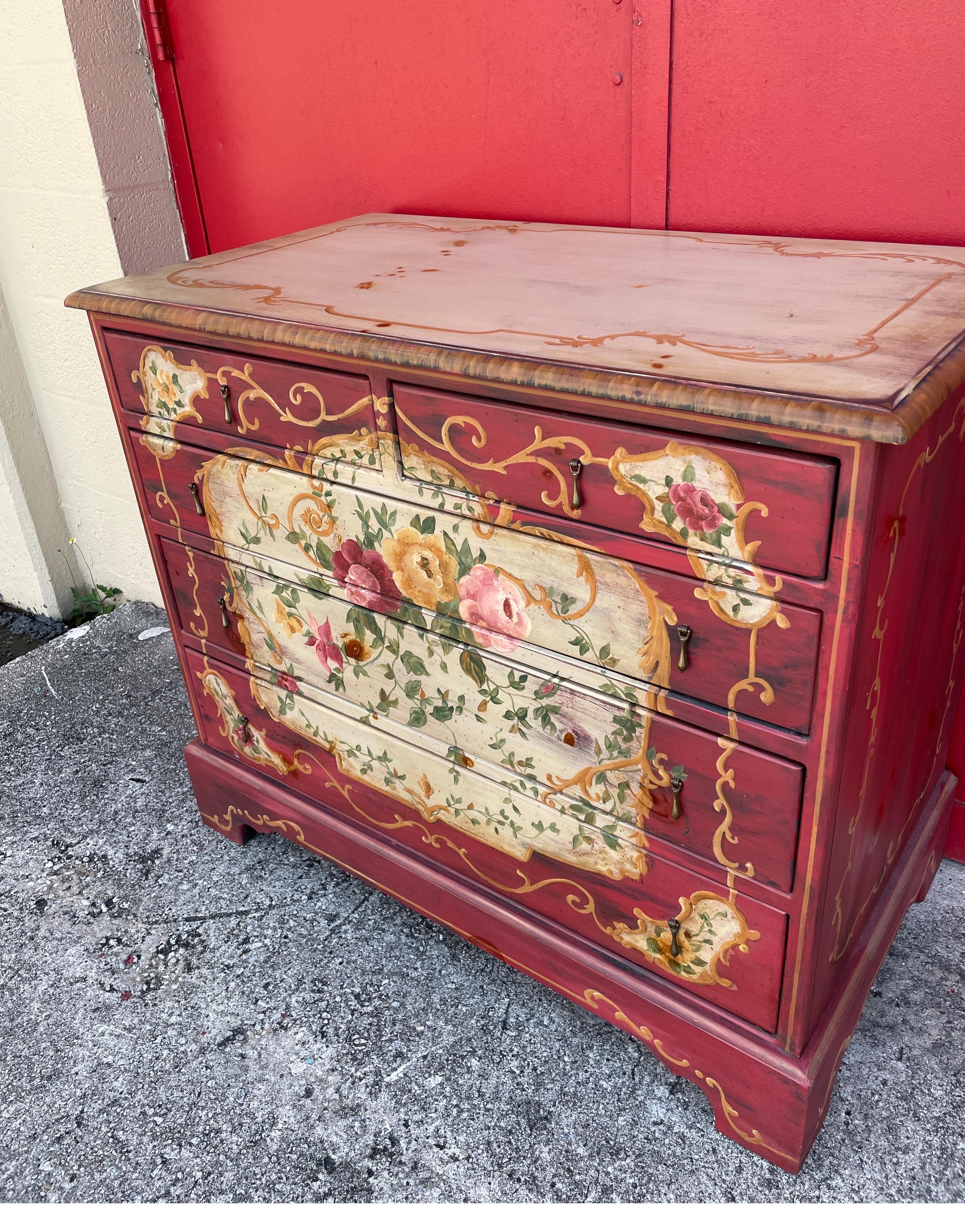 20th Century Hand Painted Chest of Drawers by Habersham Plantation