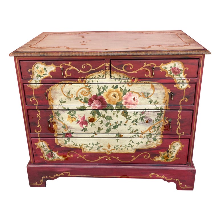 Hand Painted Chest of Drawers by Habersham Plantation at 1stDibs