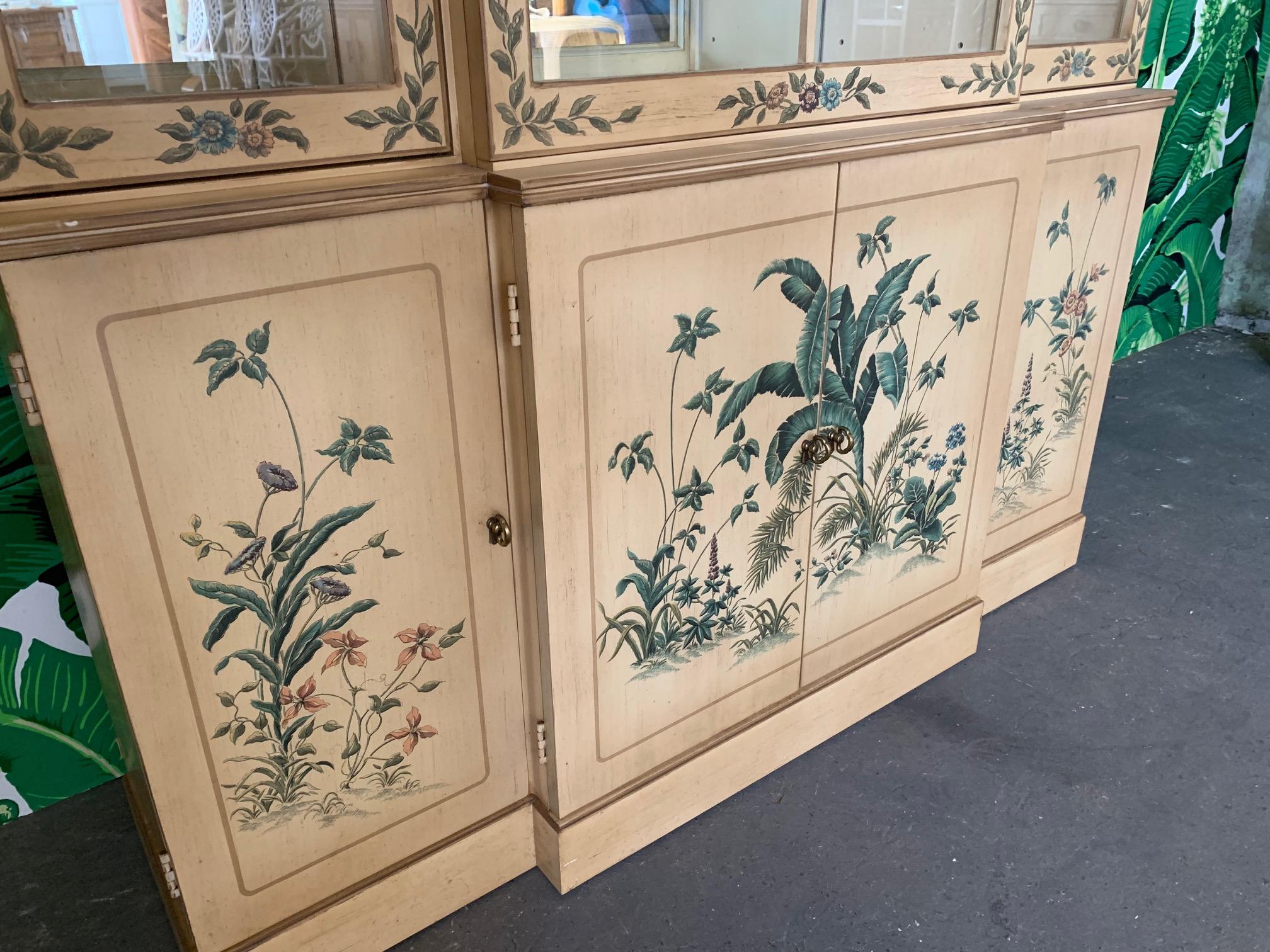 hand painted china hutch