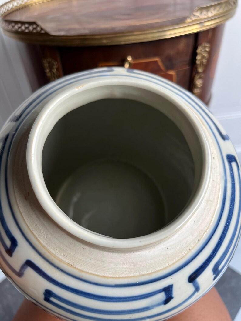 Handbemaltes chinesisches blau-weißes Porzellan-Ingwergefäß mit doppeltem Happiness im Angebot 1
