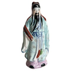 Figurine en céramique chinoise peinte à la main de Shou Xing, dieu de la longévité