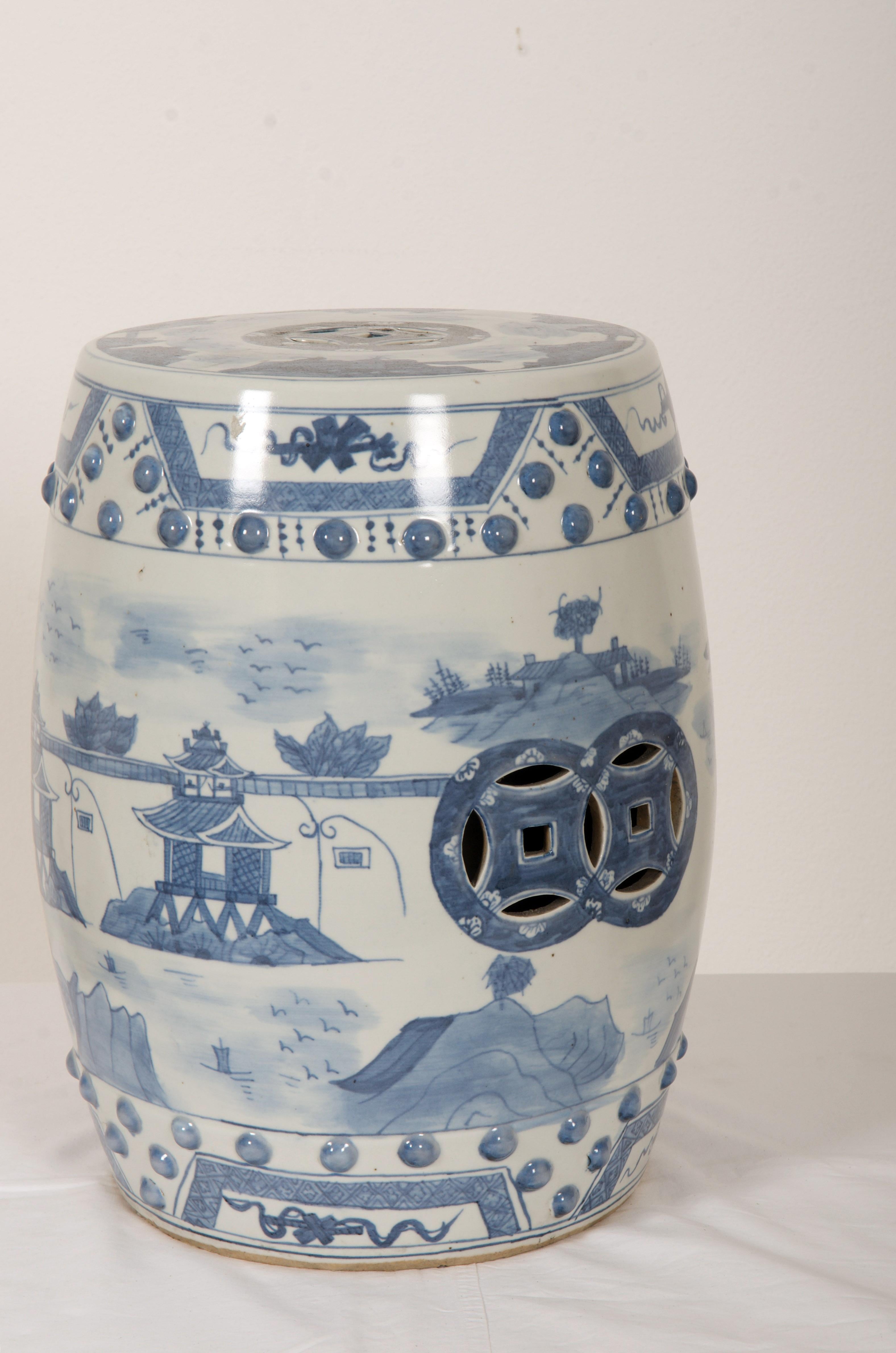 Handbemalter chinesischer Gartenhocker aus Keramik im Zustand „Gut“ im Angebot in Vienna, AT