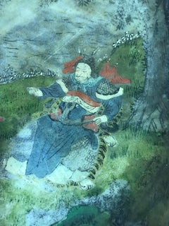 Vasque pour bassin d'eau en marbre peinte à la main, XIXe siècle