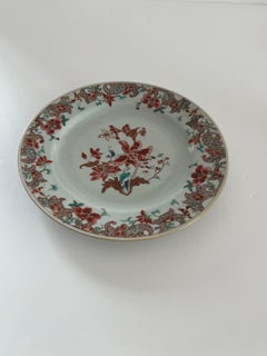 Hand Painted Chinese Porcelain Plate with Peonies, Qing Yongzheng circa 1730
