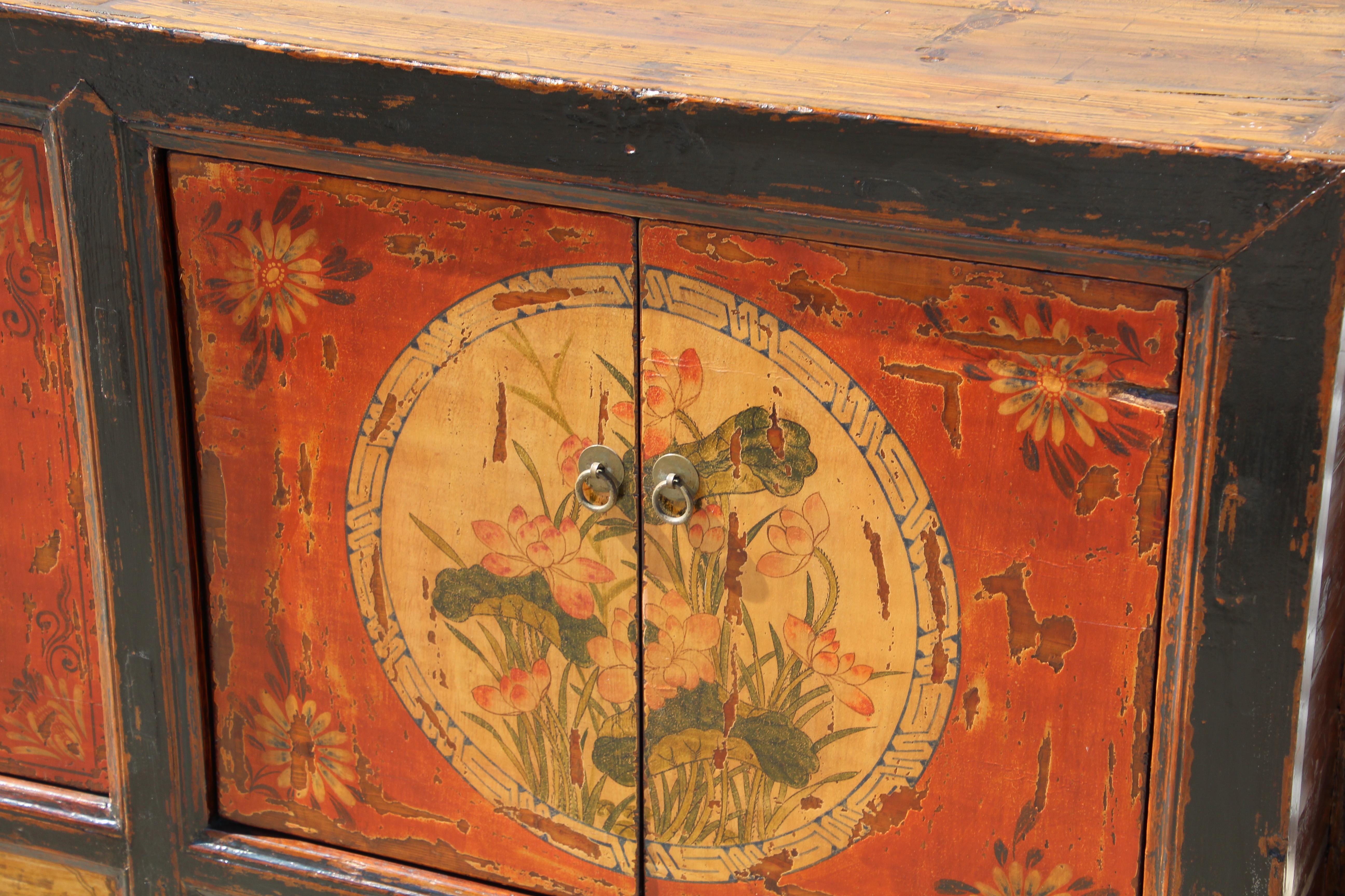 Hand Painted Mongolian Sideboard Cabinet 2