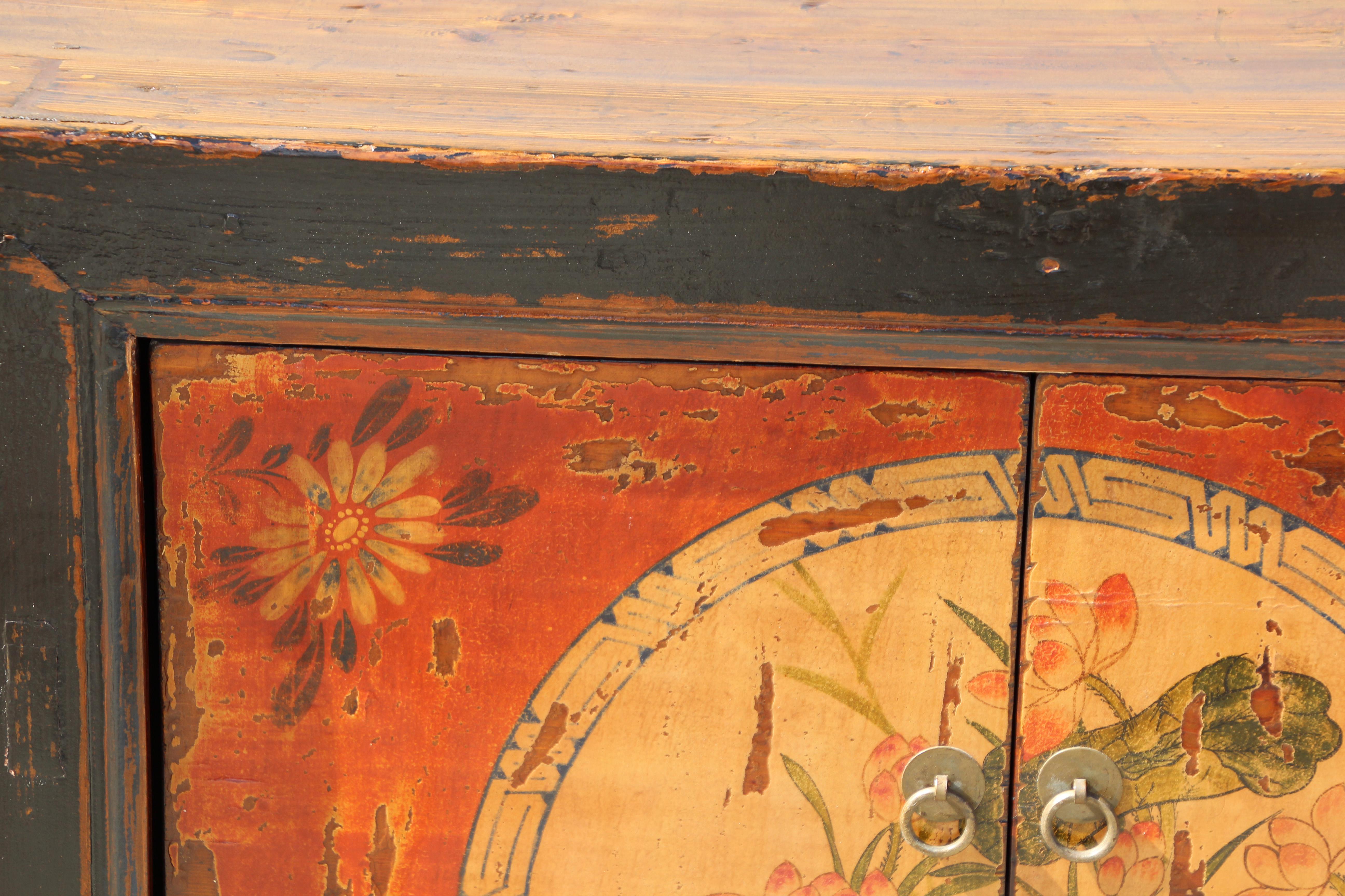 Hand Painted Mongolian Sideboard Cabinet 3