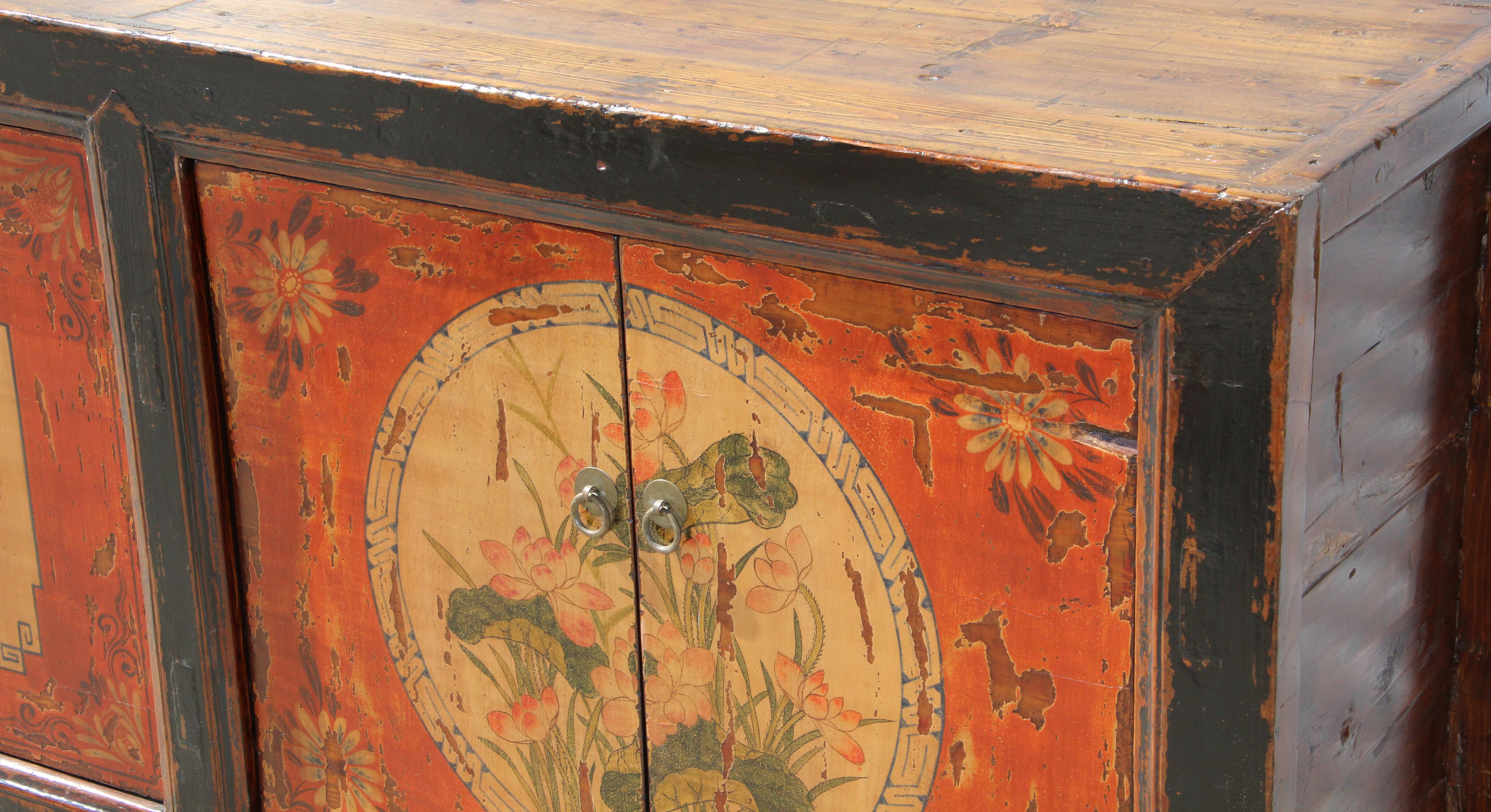 Hand Painted Mongolian Sideboard Cabinet 4