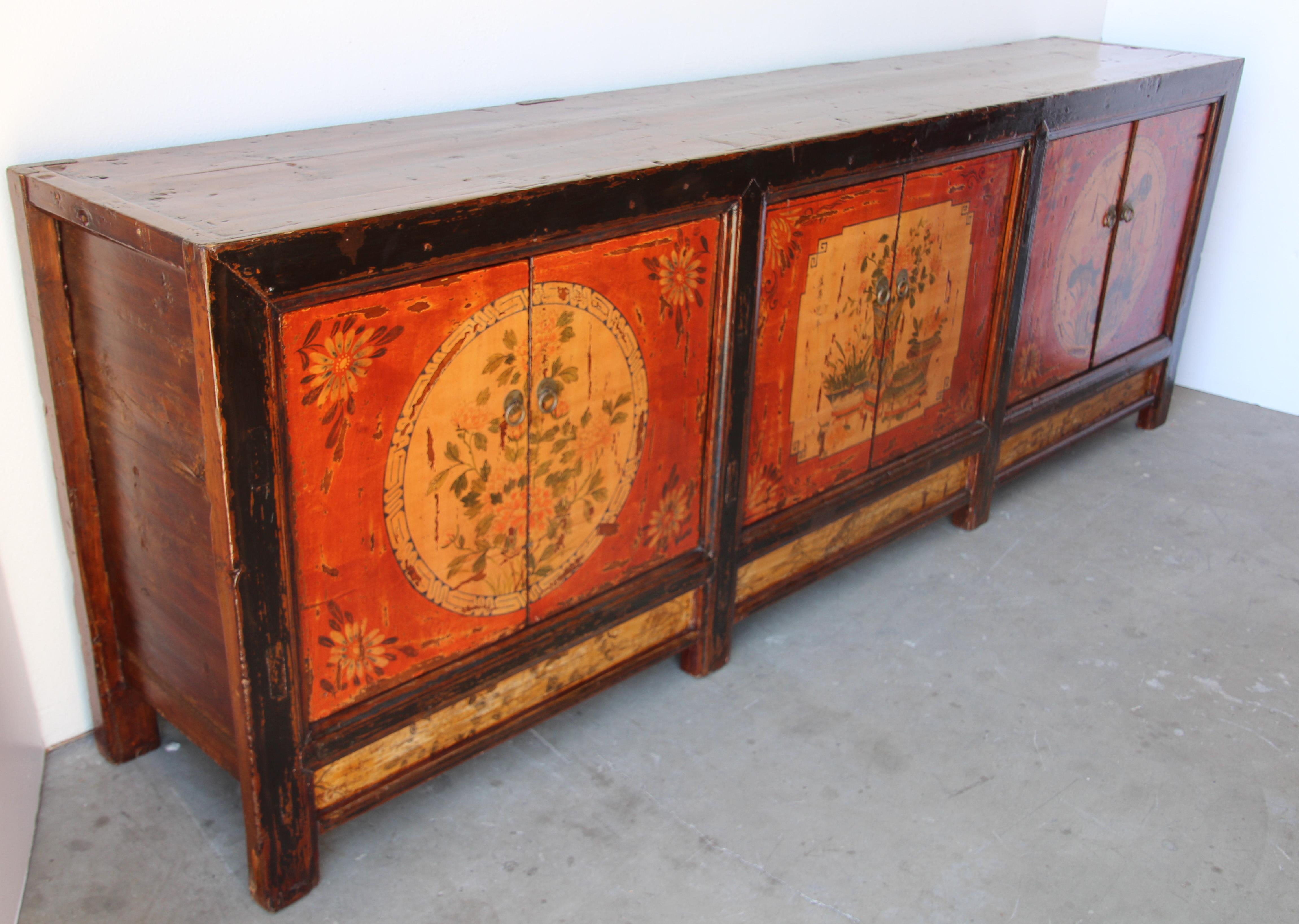 Hand Painted Mongolian Sideboard Cabinet 6