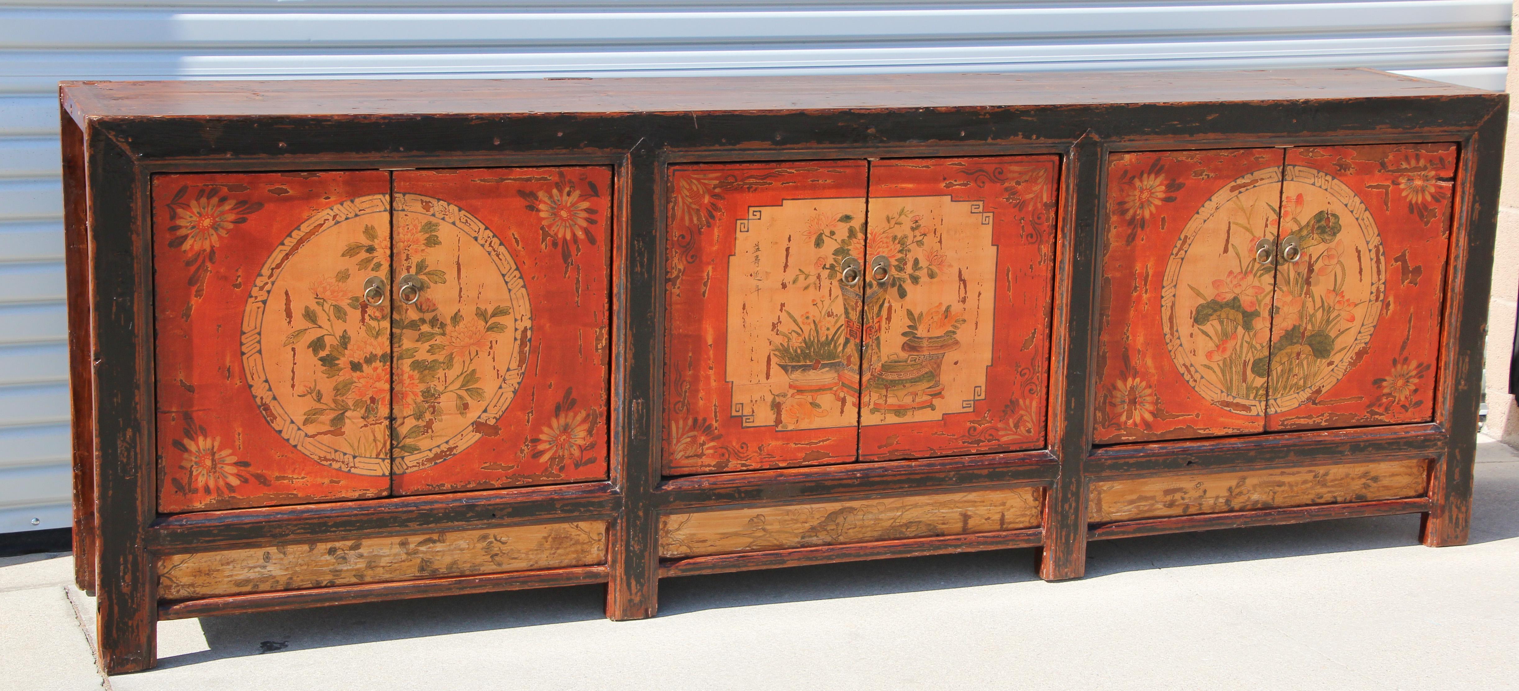 hand painted sideboard