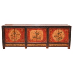 Hand Painted Mongolian Sideboard Cabinet