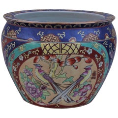 Hand Painted Chinese Vase with 1950s Zecchino Gold Decorations