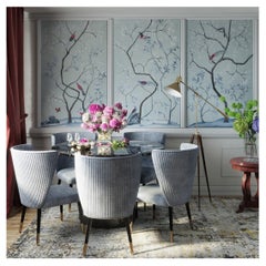 Hand Painted Chinese Wallpaper Chinoiserie Panel 19th Century A Winter Tale