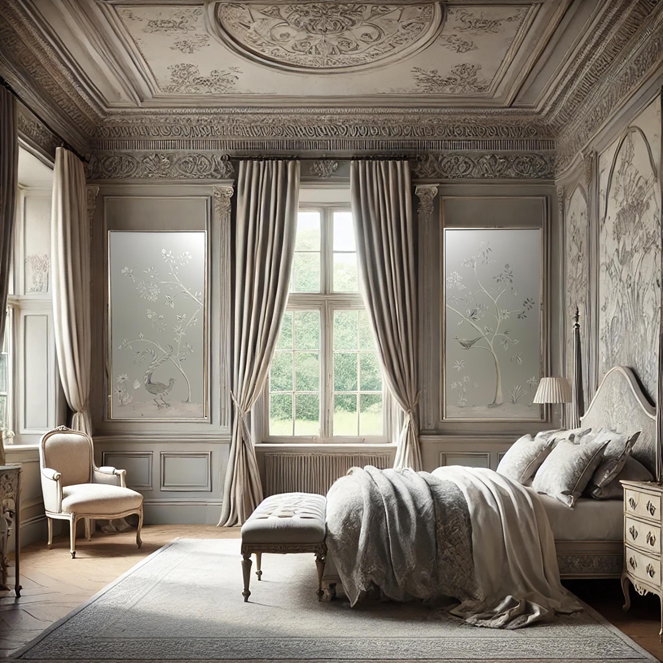 Luxury Customisable Chinoiserie Dressing Screen by Tarn McLean for Ocre Designs

Add a touch of timeless elegance to your bedroom or dressing room with this luxurious, hand-painted Chinoiserie dressing screen, exclusively designed by artist Tarn