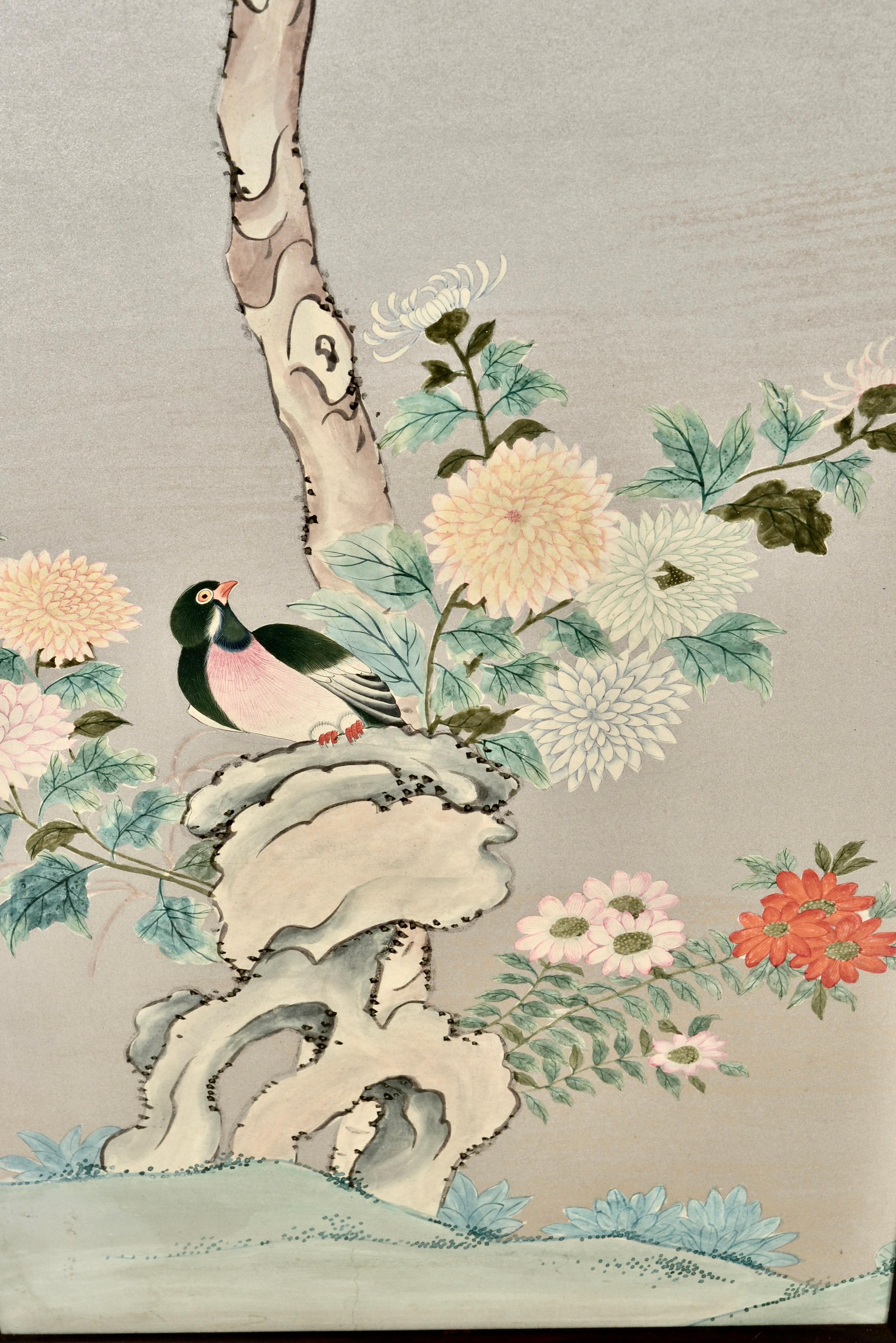 Hand-Painted Chinoiserie Wall Paper Panels, circa 1950s 5