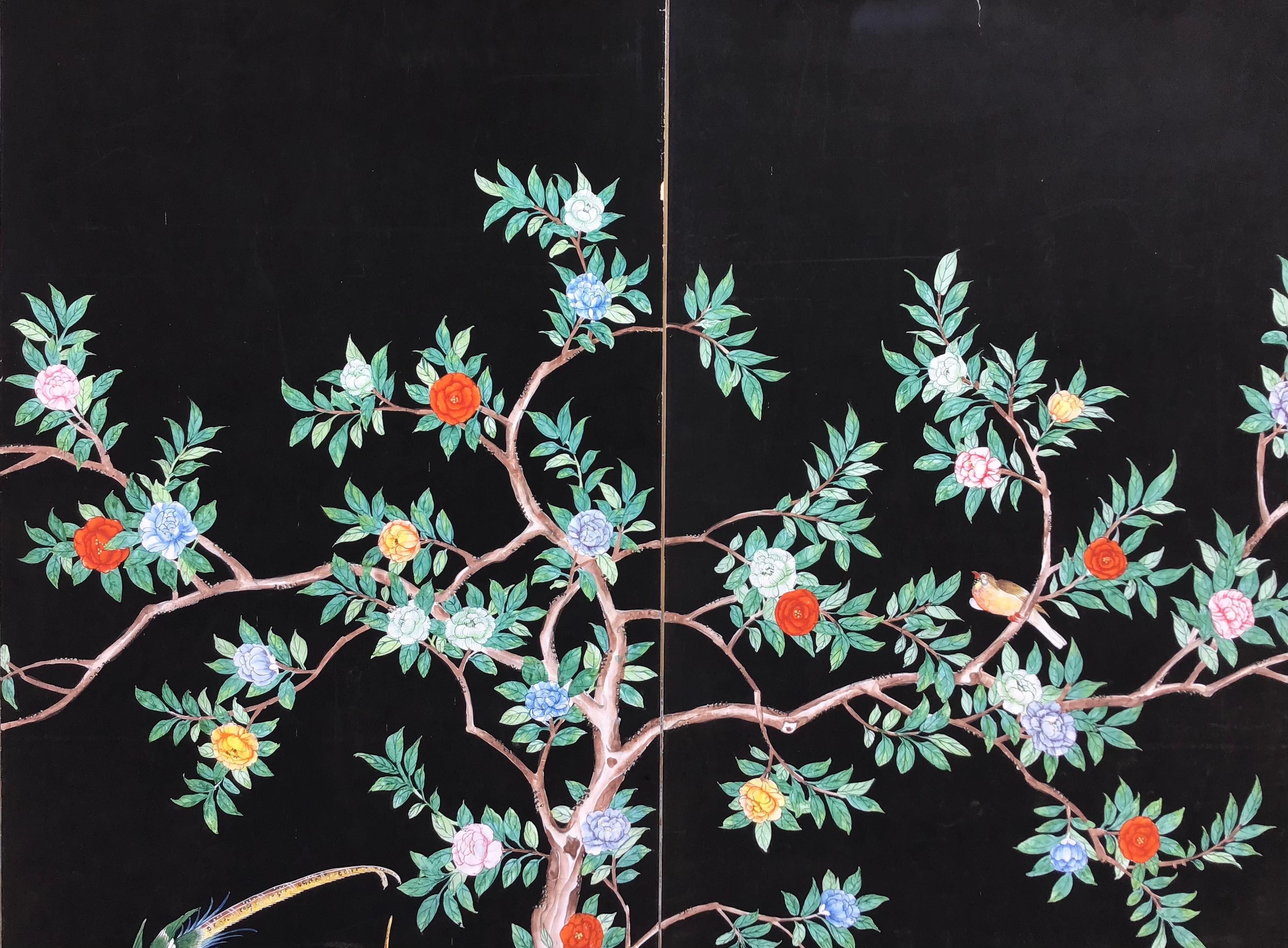 Hand Painted Chinoiserie Wallpaper Panels 1