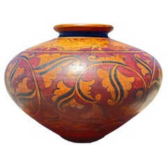 Hand Painted Clay Pot, circa 1990s