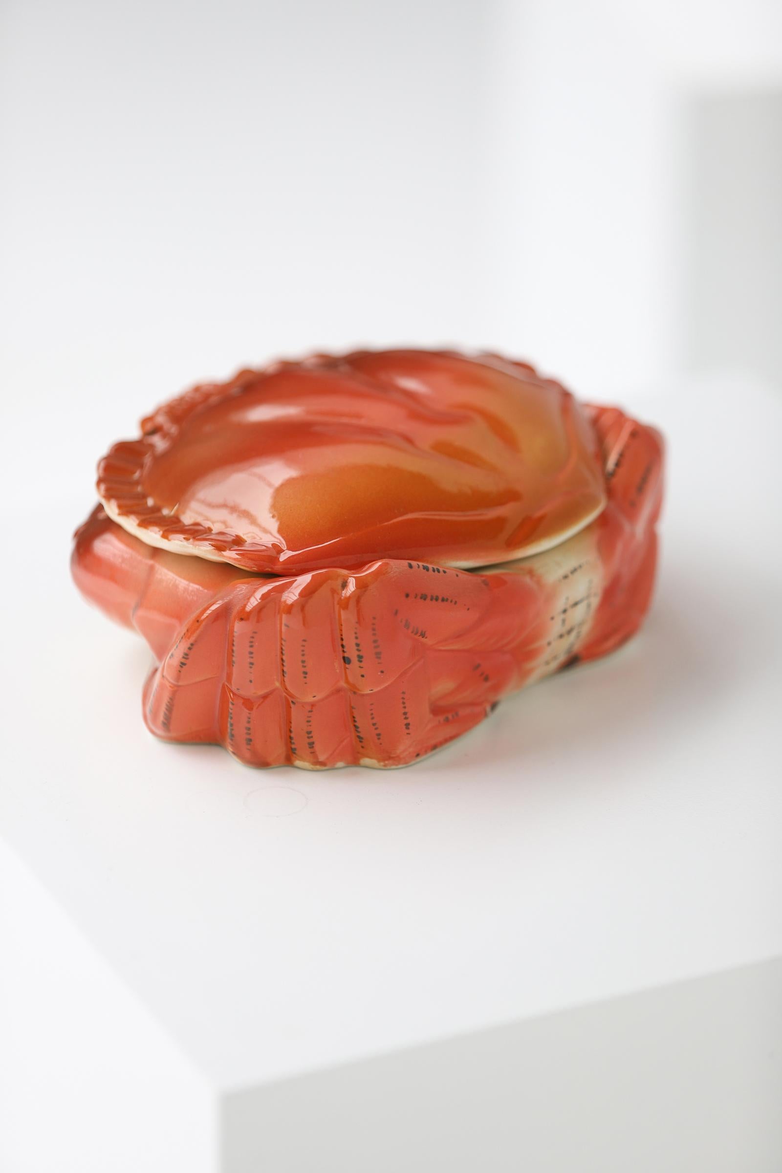 Hand-Painted Handpainted Crab Terrine by Michel Caugant for Herberstein, Portugal For Sale