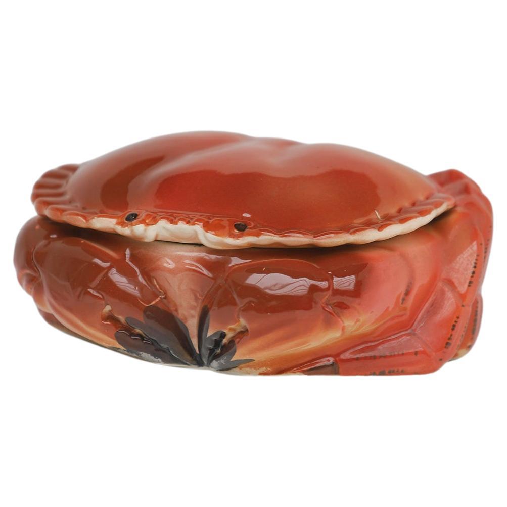Handpainted Crab Terrine by Michel Caugant for Herberstein, Portugal For Sale